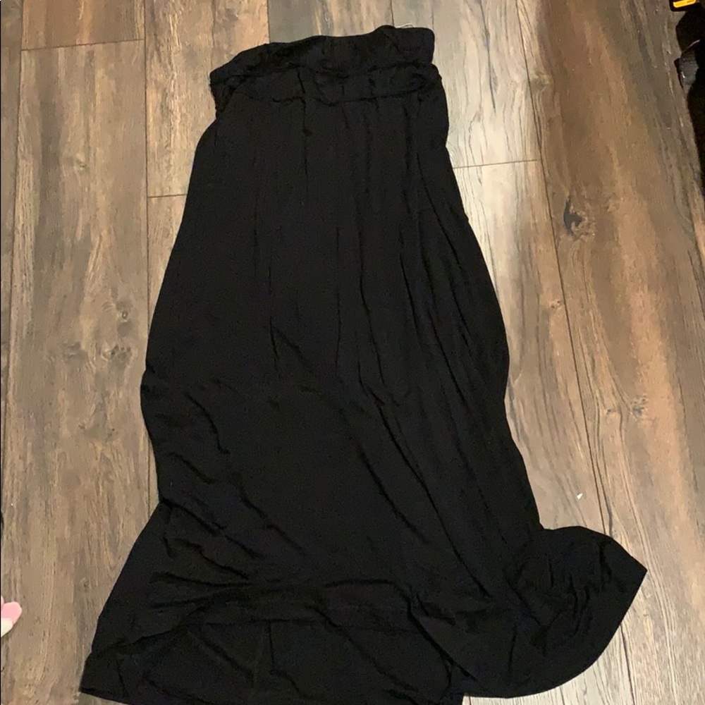 Black skirt stretchy elastic and long